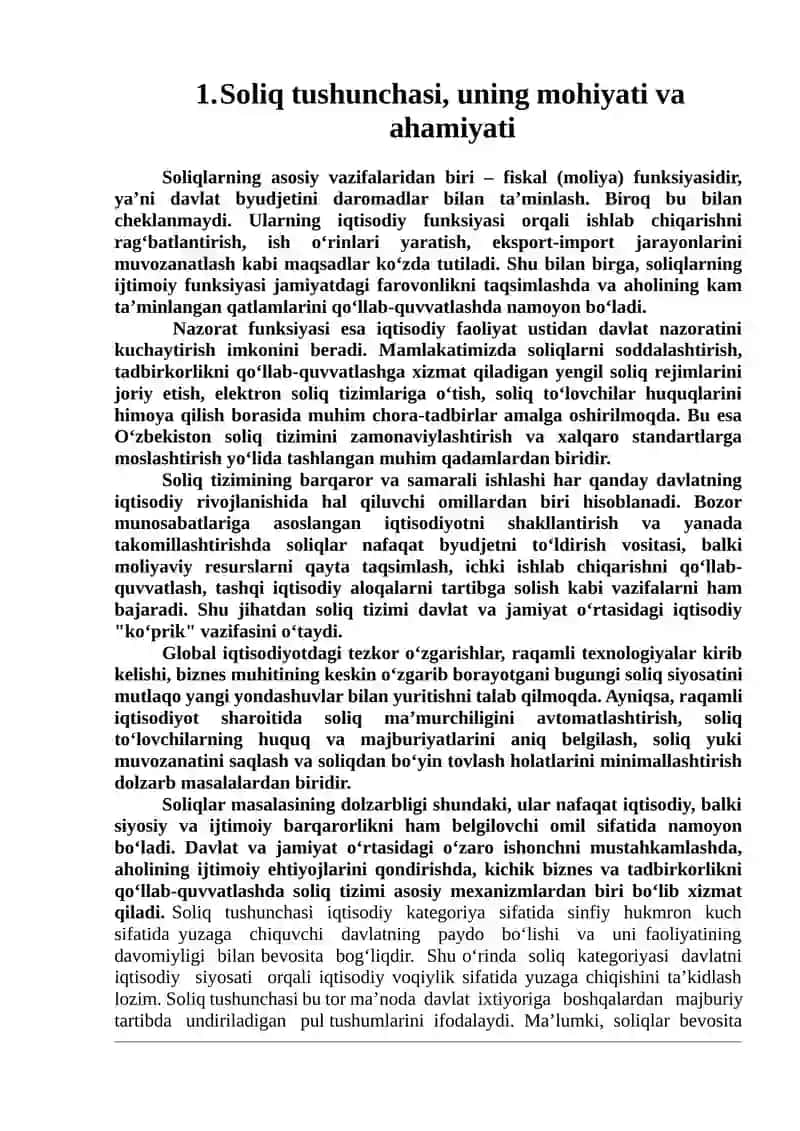 SOLIQLAR, ULARNING VAZIFALARI VA TURLARI 4