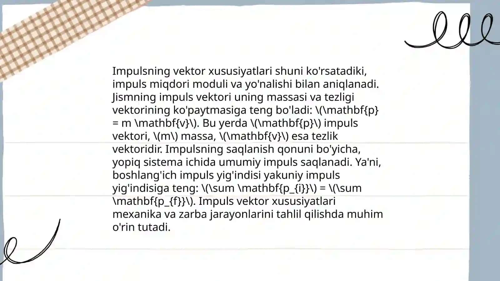 Impulsning saqlanish qonuni 4