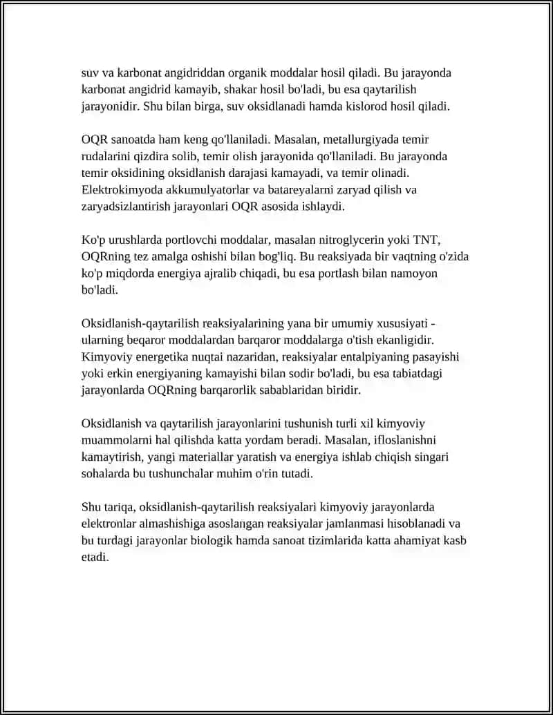 OKSIDLANISH QAYTARILISH REAKSIYALARI 4