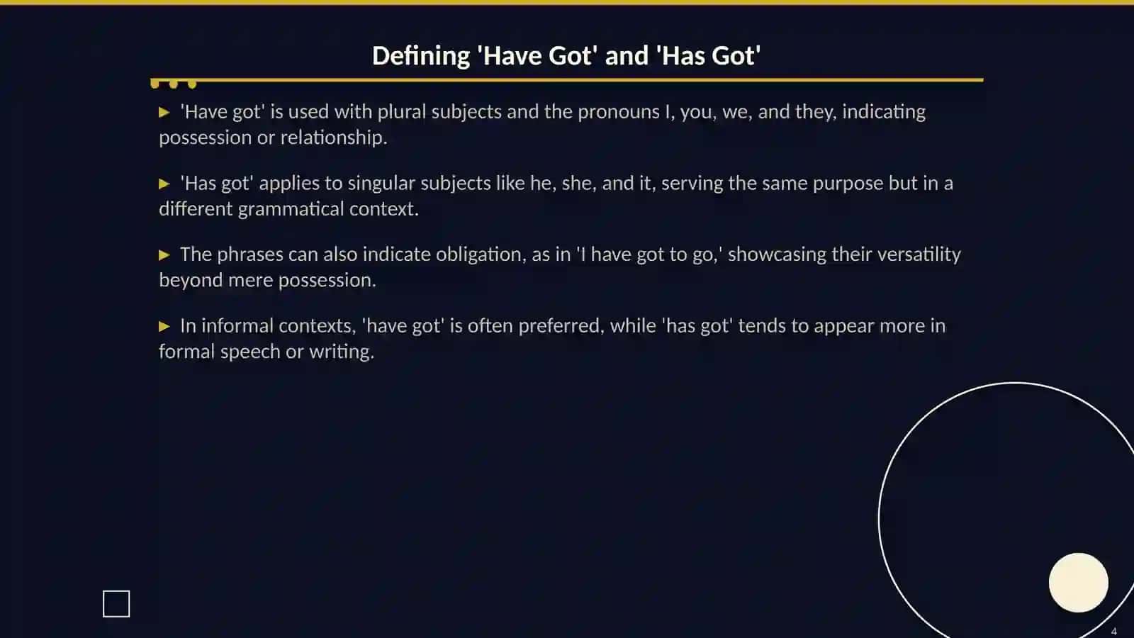 Understanding 'Have Got' and 'Has Got' 4