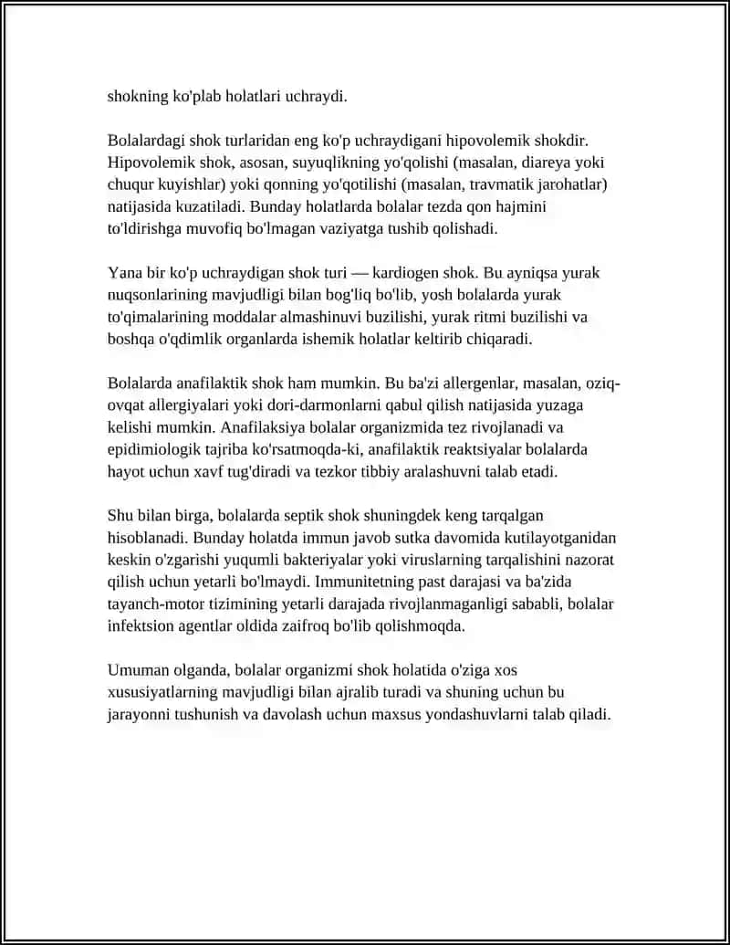 BOLALARDA SHOK KECHISHINING ÒZIGA XOS XUSUSIYATI 4