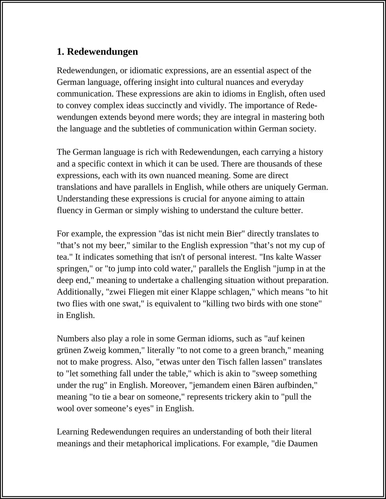 Redewendungen in der deutschen Sprache 4
