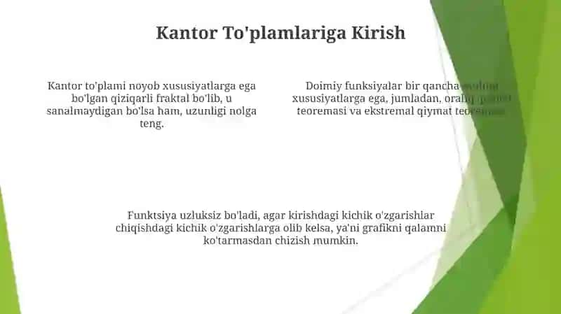 **Uzluksiz Funktsiyalar Xossalari** 4