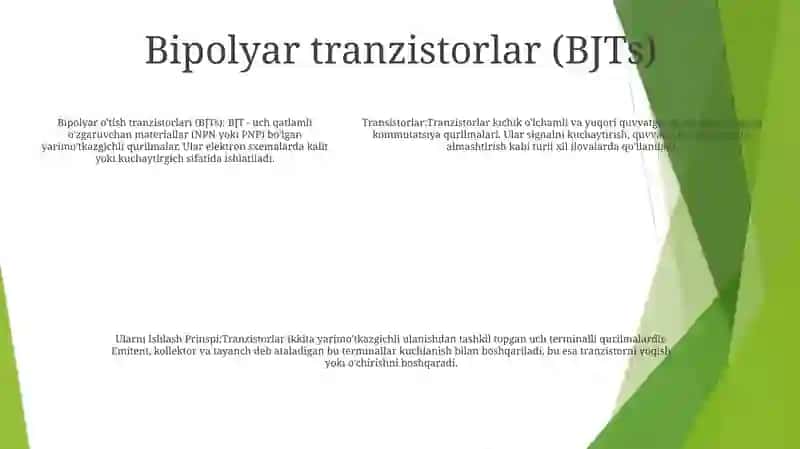 Tranzistorlar Va Ularni Ishlash Prinspi 4