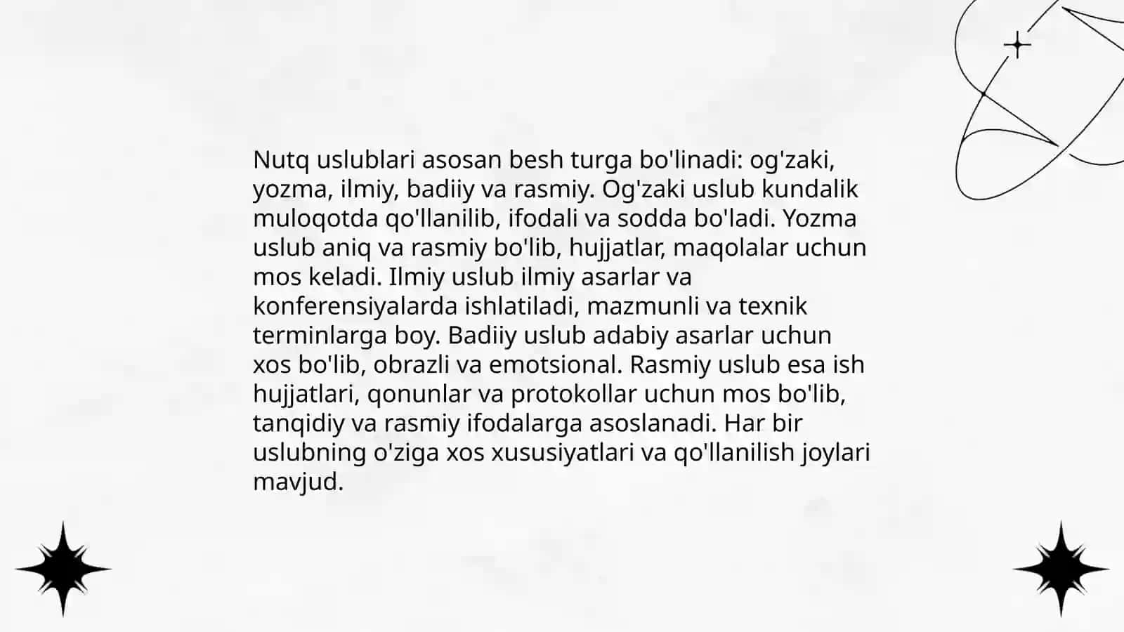 Nutqning uslubiy shakllari 4