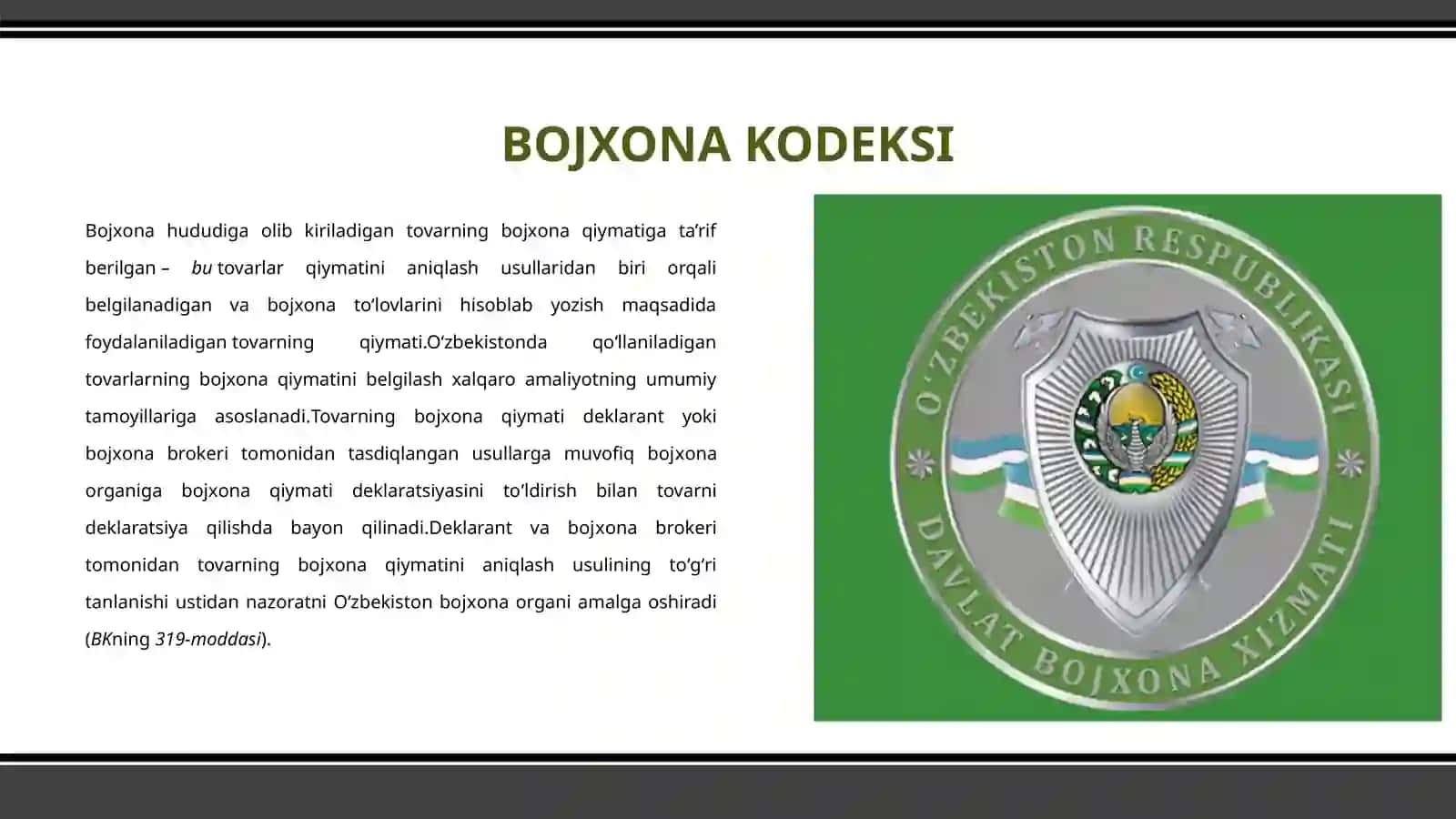 Bojxona qiymatini aniqlashning 2 usuli 4