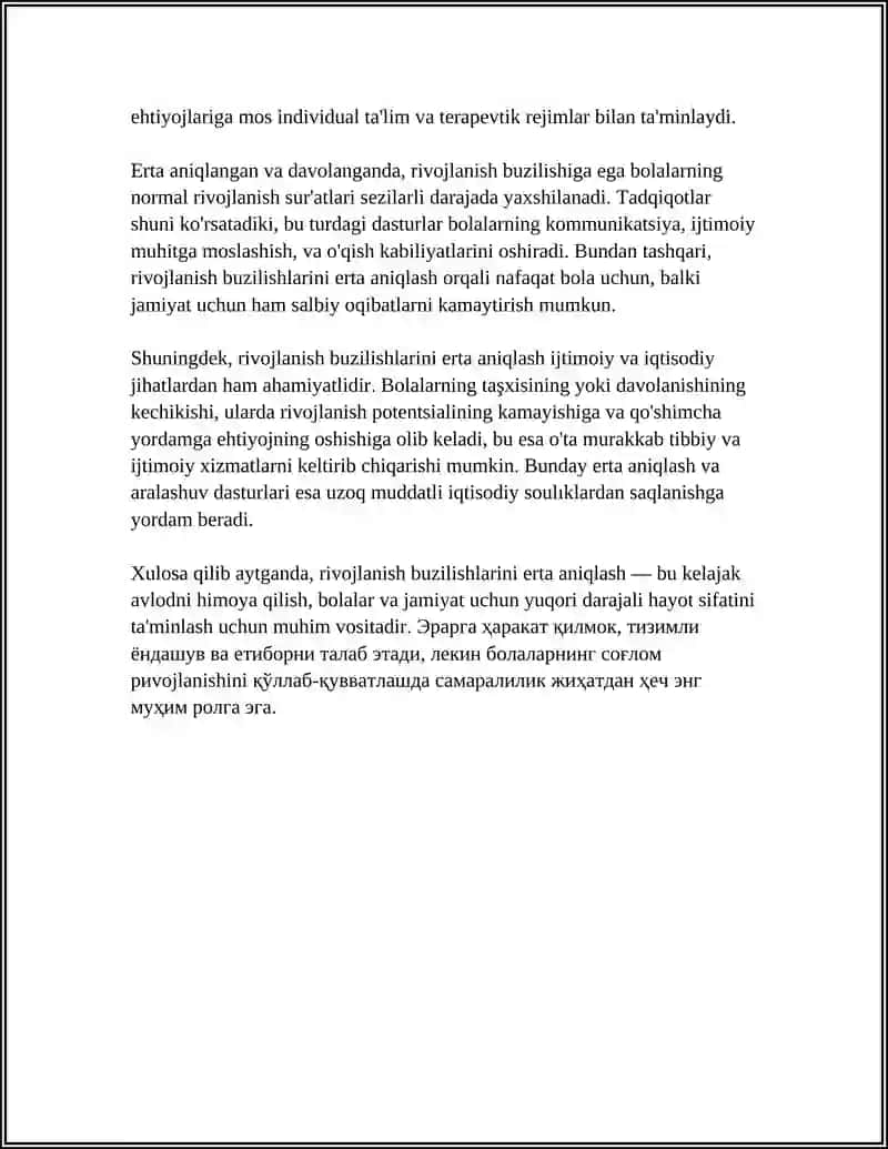 RIVOJLANISH BUZILISHLARINI ERTA ANIQLASH VA SKRINING 4