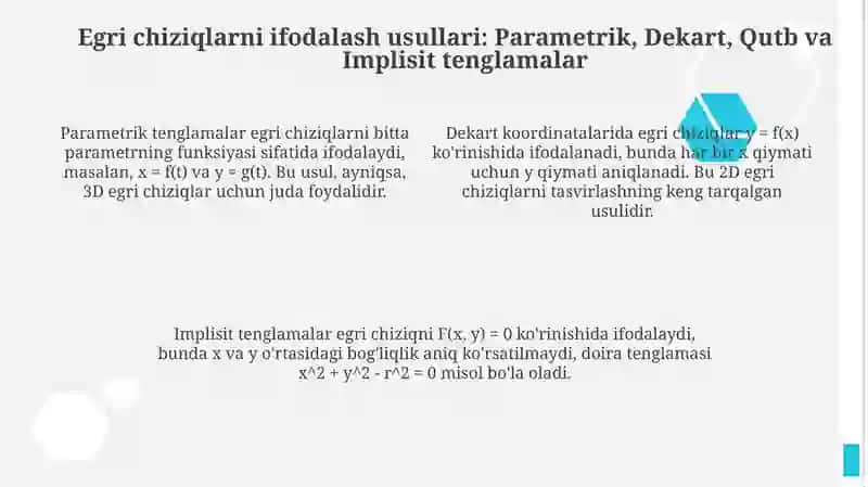 Egri chiziq va uni berilish usullari 4