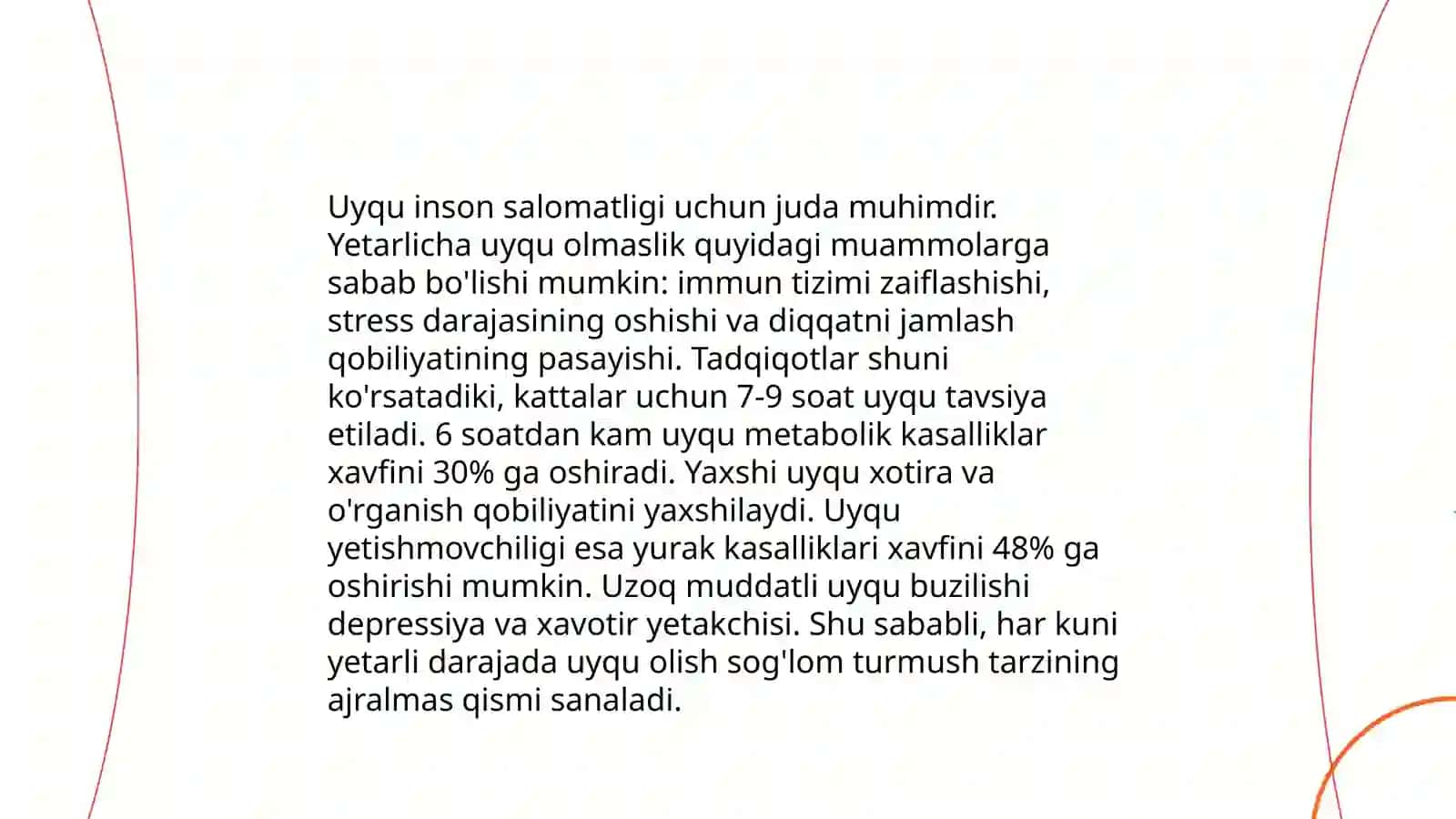 Uyqu, tush korish va gipnoz, uyqu gigiyenasi 4