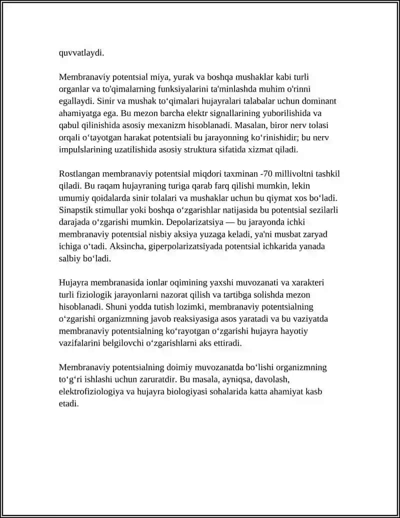 BIOLOGIK TOʻQIMALARDA ELEKTR JARAYONLAR 4