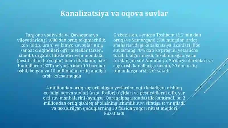 O'zbekistondagi suv resurslarining ifloslanish manbaalari 4