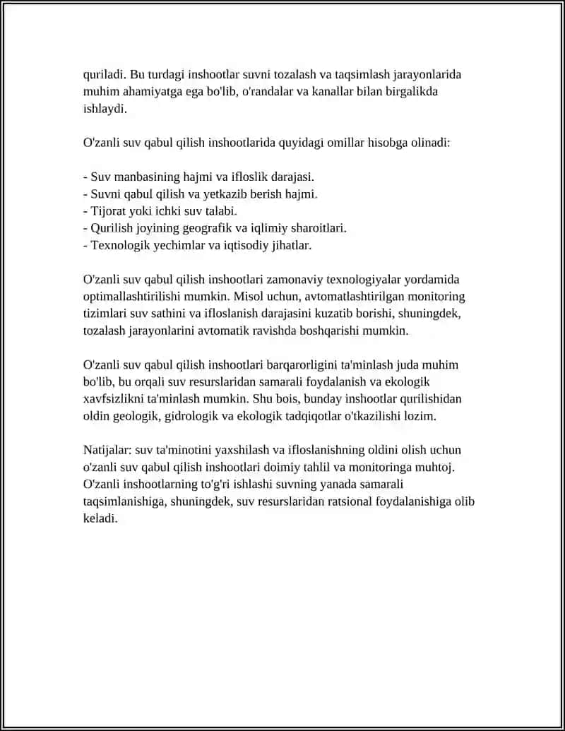O'zanli suv qabul qilish inshootlari 4