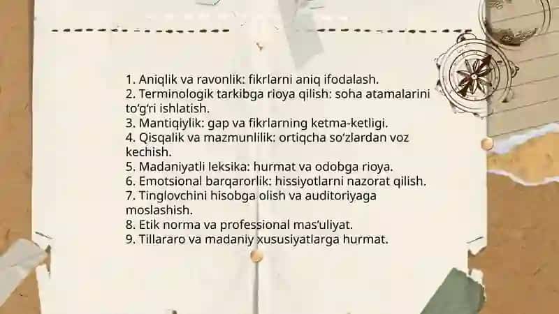 Mutaxassisning nutq madaniyati. Me’yor tushunchasi 4