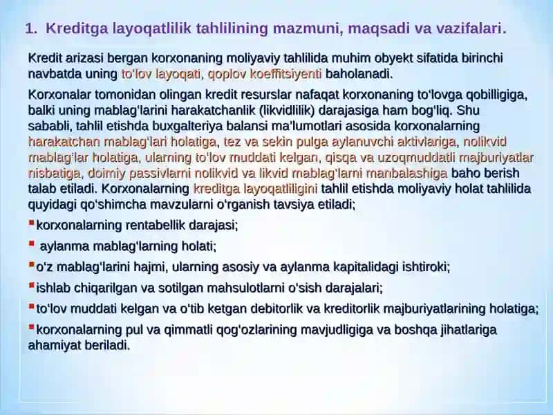 Kreditga layoqatlilik tahlili 4