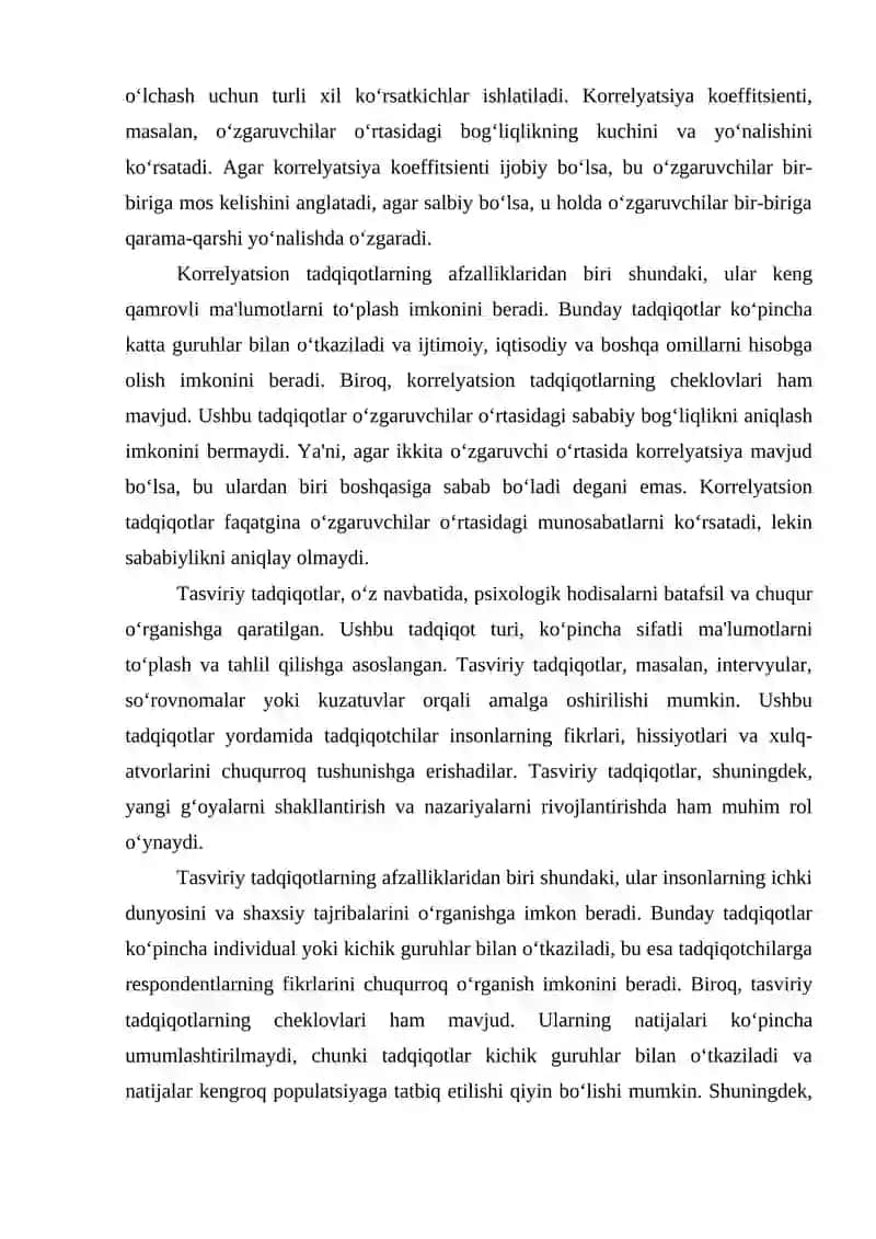 Psixologik tadqiqotlar olib borish shakllari 4