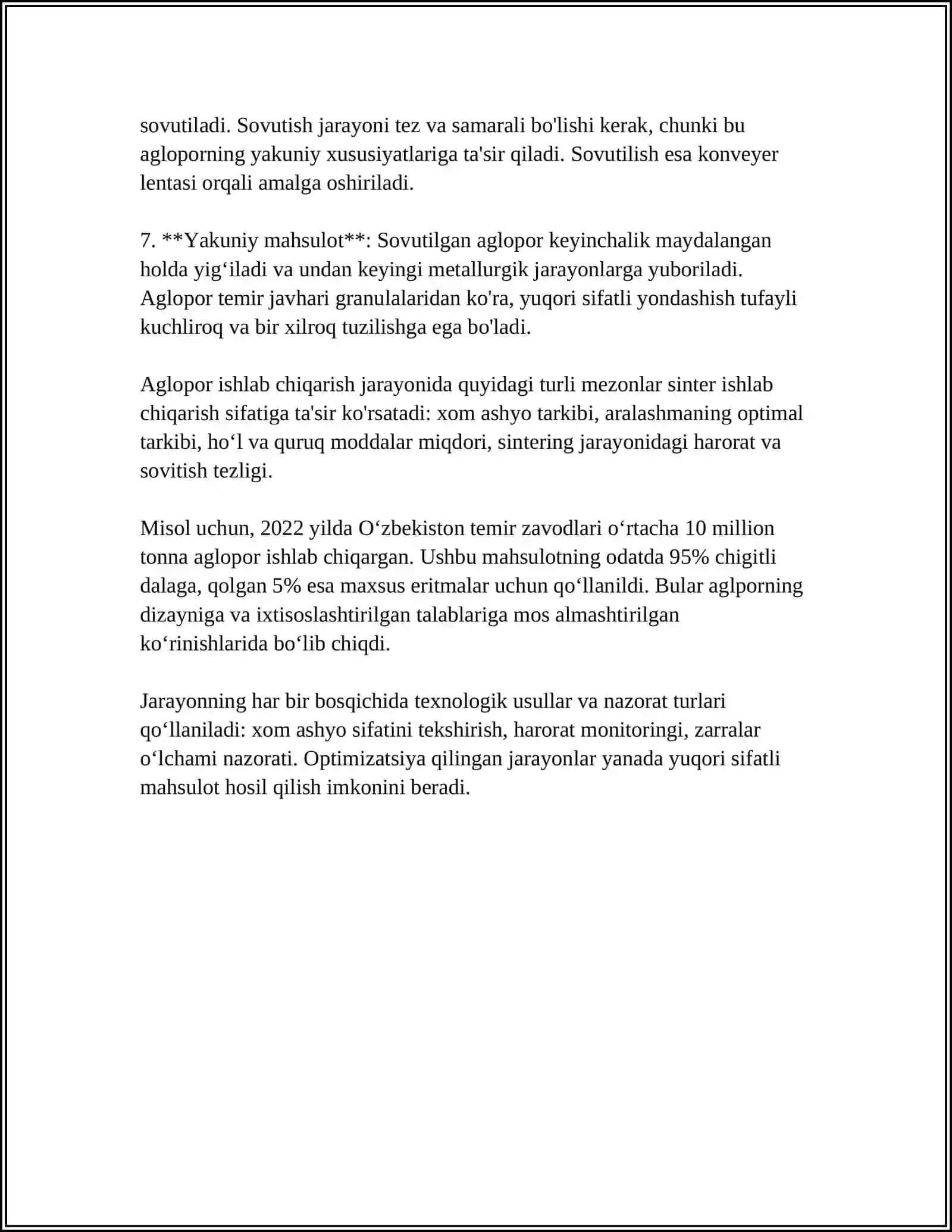 AGLOPORIT ISHLAB CHIQARISH TEXNOLOGIYASI 4