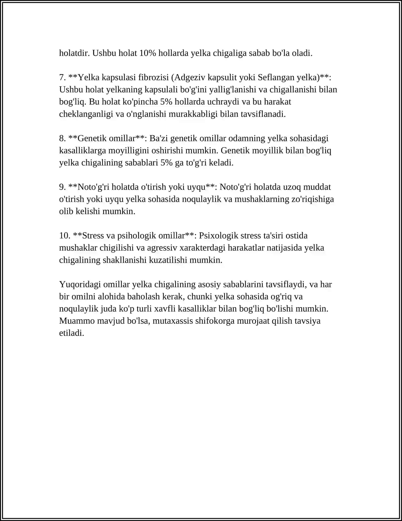 MUSTAQIL ISH Mavzu: YELKA CHIGALI 4