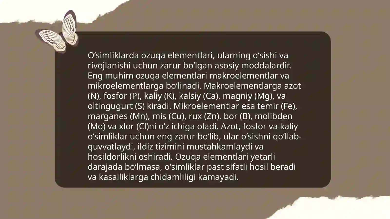 Oʻsimlikning kimyoviy tarkibi va uni oʻrganishning ahamyati 4