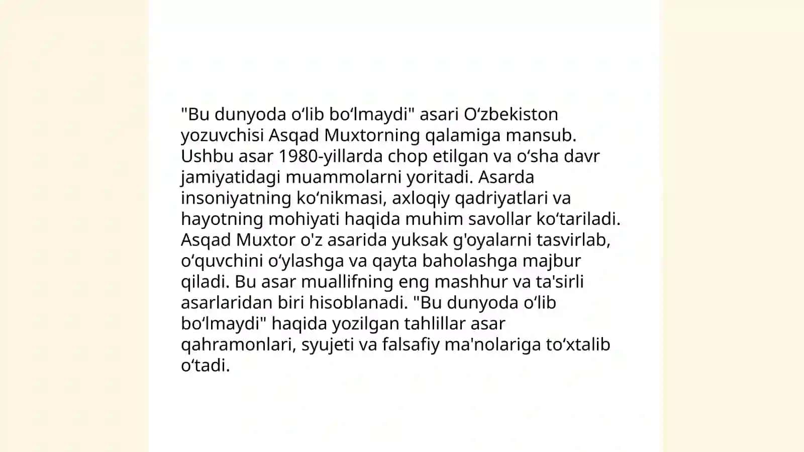 Togʻay Murod "Bu dunyoda oʻlib boʻlmaydi" 4