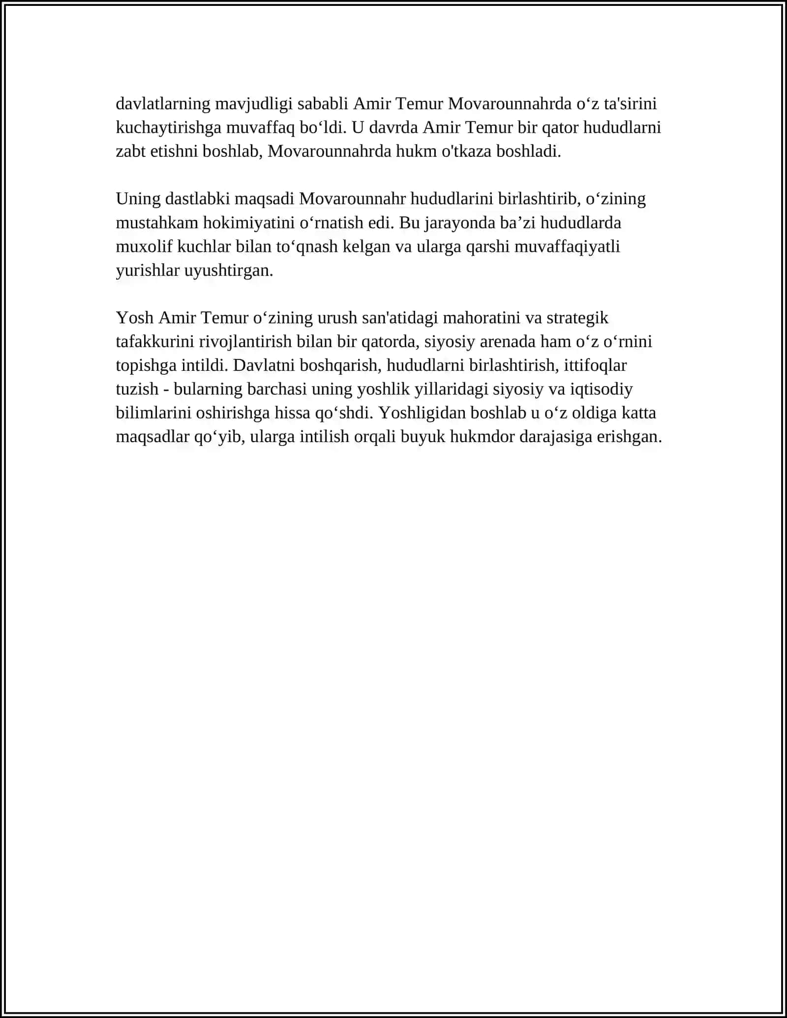 AMIR TEMUR BUYUK DAVLAT ARBOBI 4