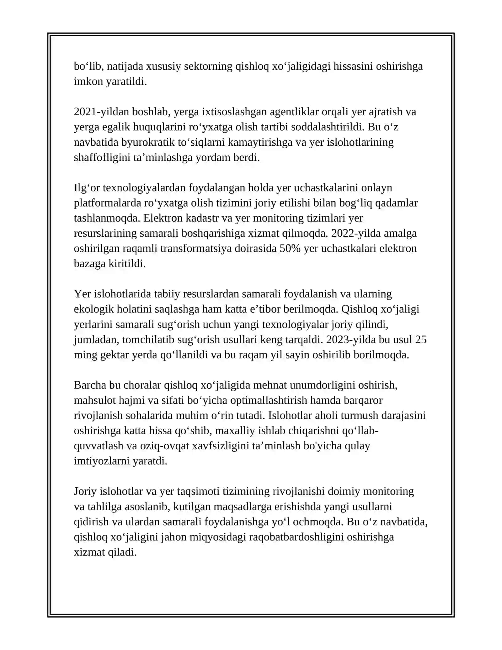 QISHLOQ XOʻJALIGI ISLOHOTLARI 4