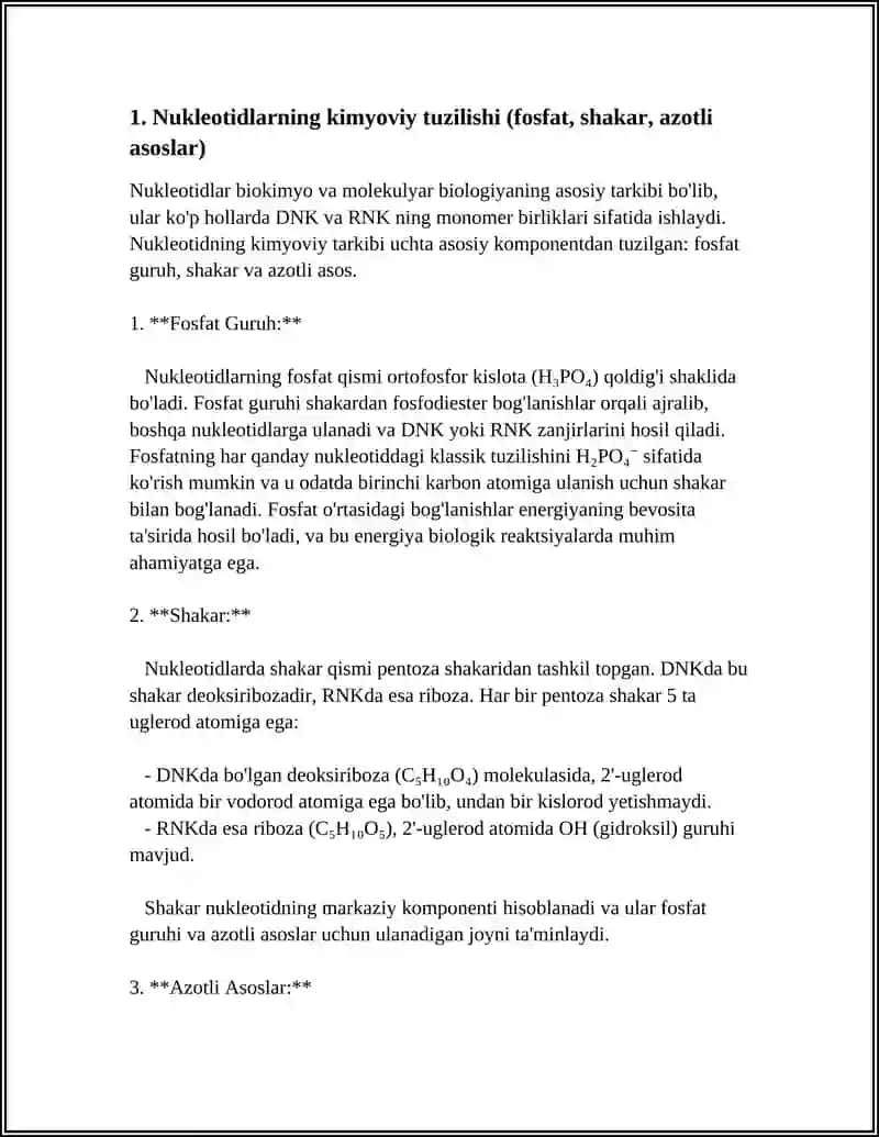 NUKLEINLI KISLOTALAR RNK VA DNK NING BIRLAMCHI VA IKKILAMCHI STRUKTURASI 4
