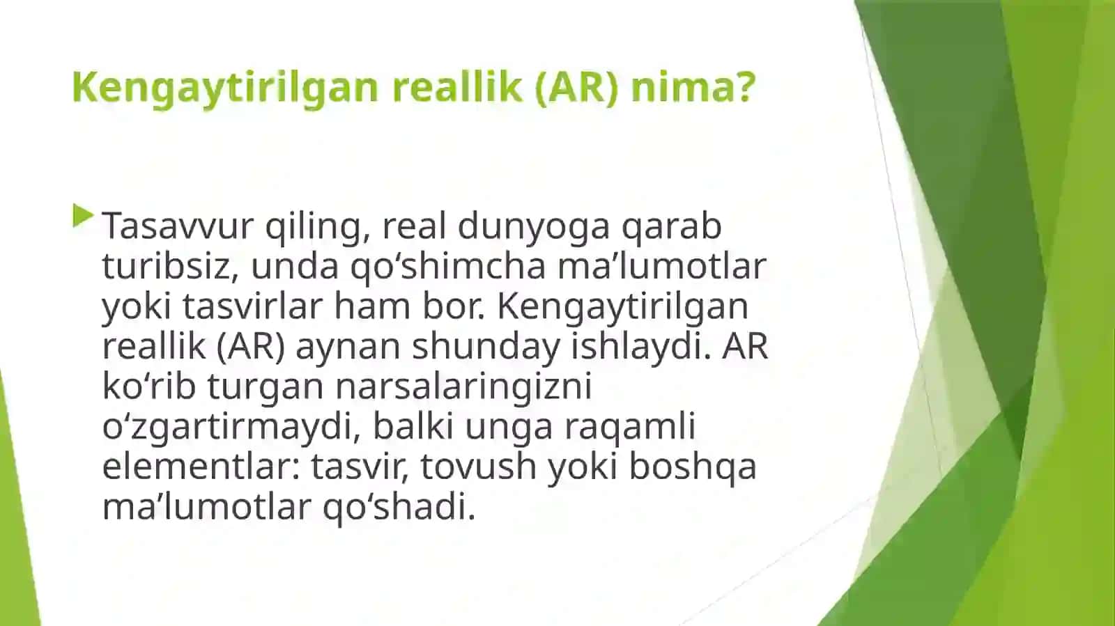 Qo‘shimchahaqiqat(AR)texnologiyasi 4