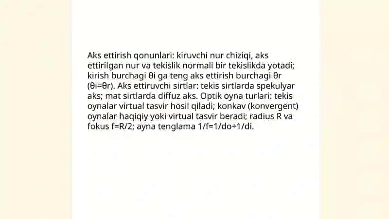 Optik hodisalarni o'rganish 4