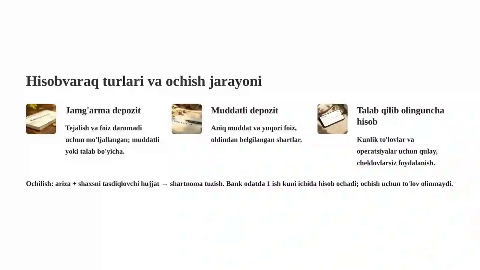 Bankdagi hisob-kitob operatsiyalari hisobi 4