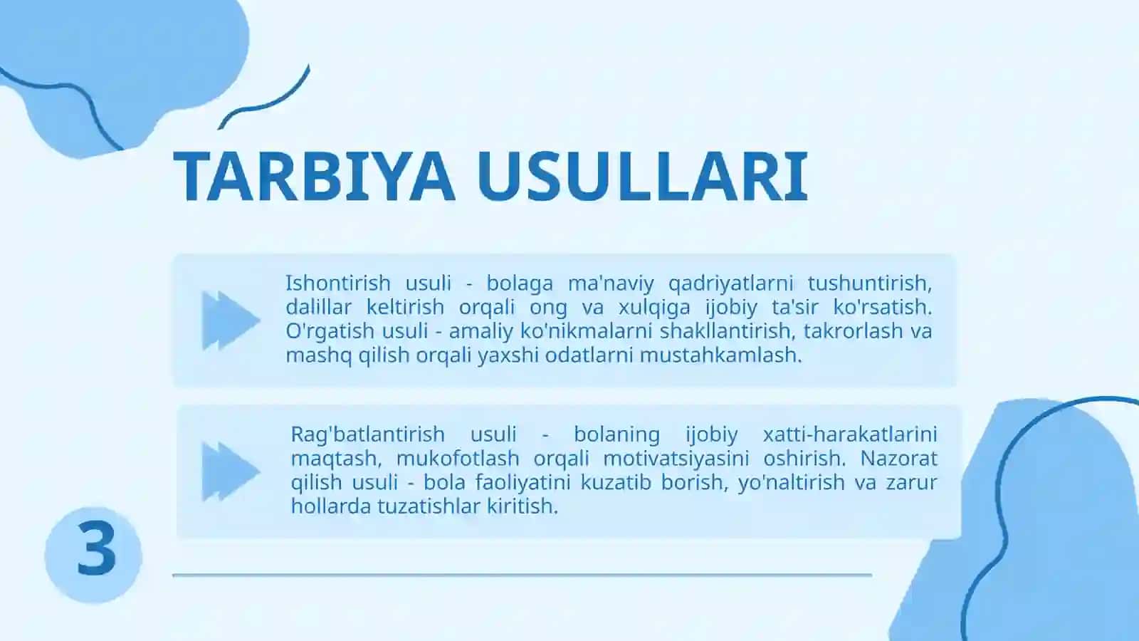 TARBIYA USULLARI VA SHAKLLARI 4