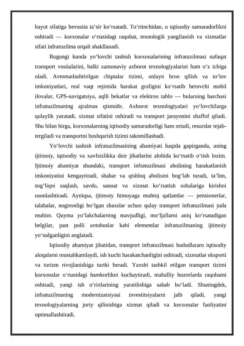 Yo‘lovchi tashish korxonalari infratuzilmasi 4