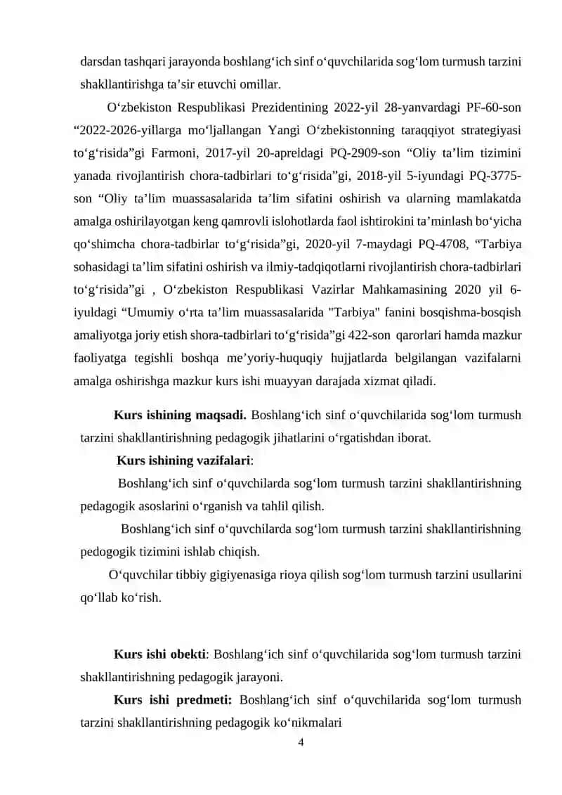 ONA TILI VA UNI O‘QITISH METODIKASI FANIDAN TAYYORLAGAN 4