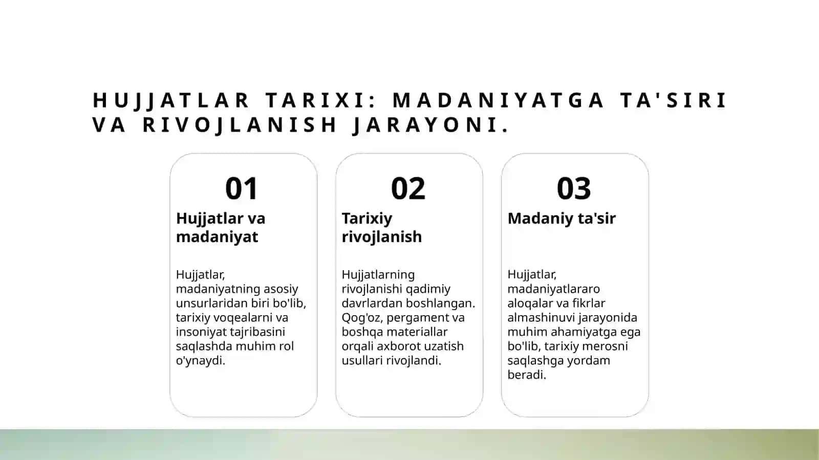 Hujjatlarning paydo boʻlishi va tarixi 4