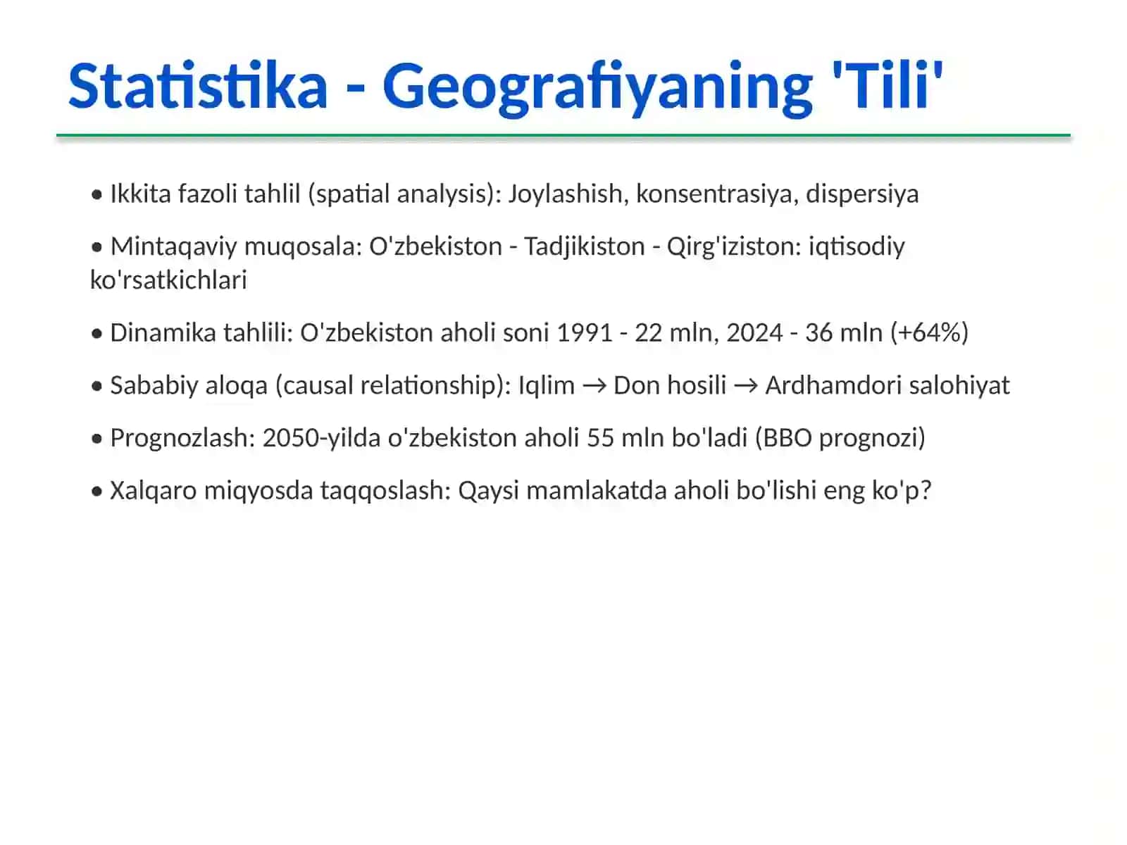 Geografiya Darslarida Statistik Ma'lumotlardan Foydalanish 4