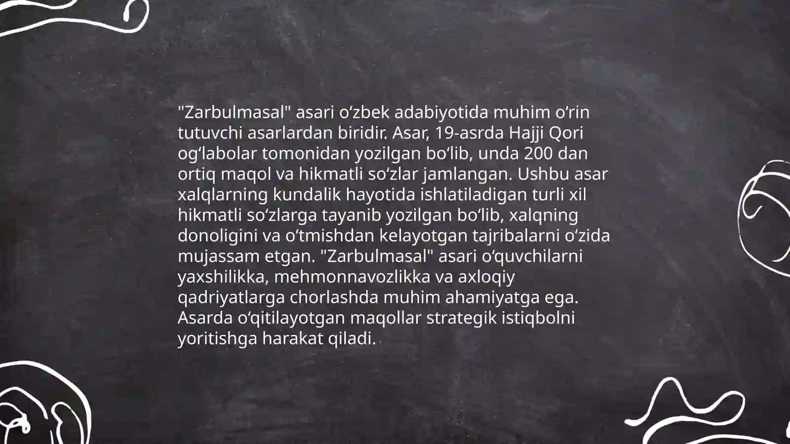 Gulxaniyning Zarbulmasal asari 4