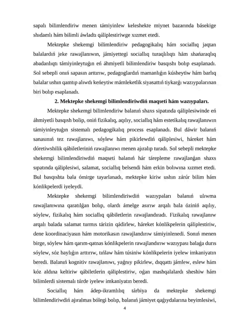 Mektepke shekemgi tálim 4