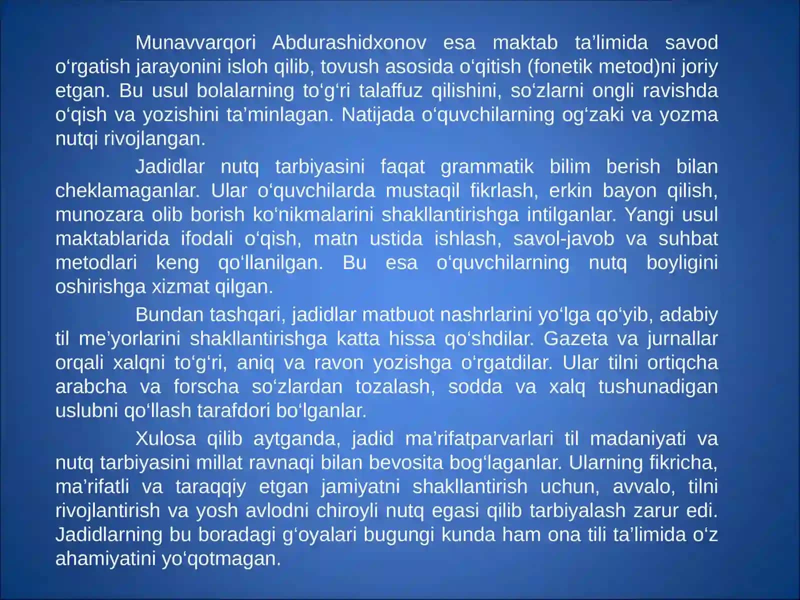 Jadid ma'rifatparvarlarining ona tilini o'qitishga oid qarashlari 4