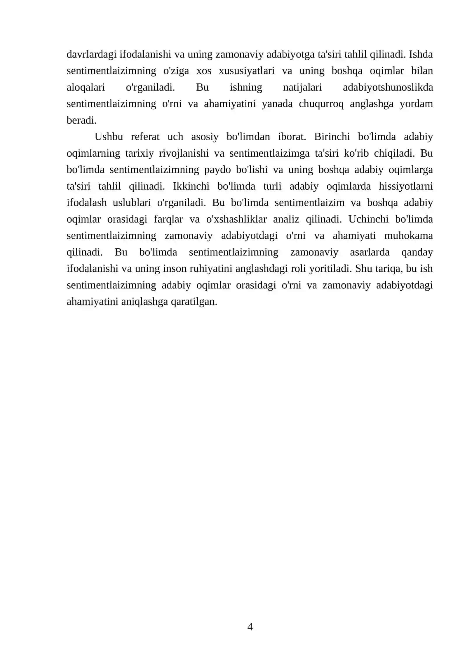 Adabiy oqimlar sentimentlaizimga xos hususiyatlar 4