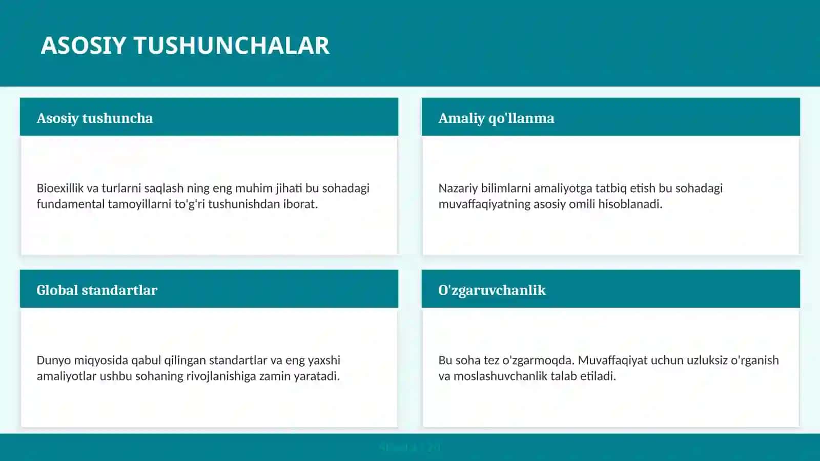 Bioexillik va turlarni saqlash 4