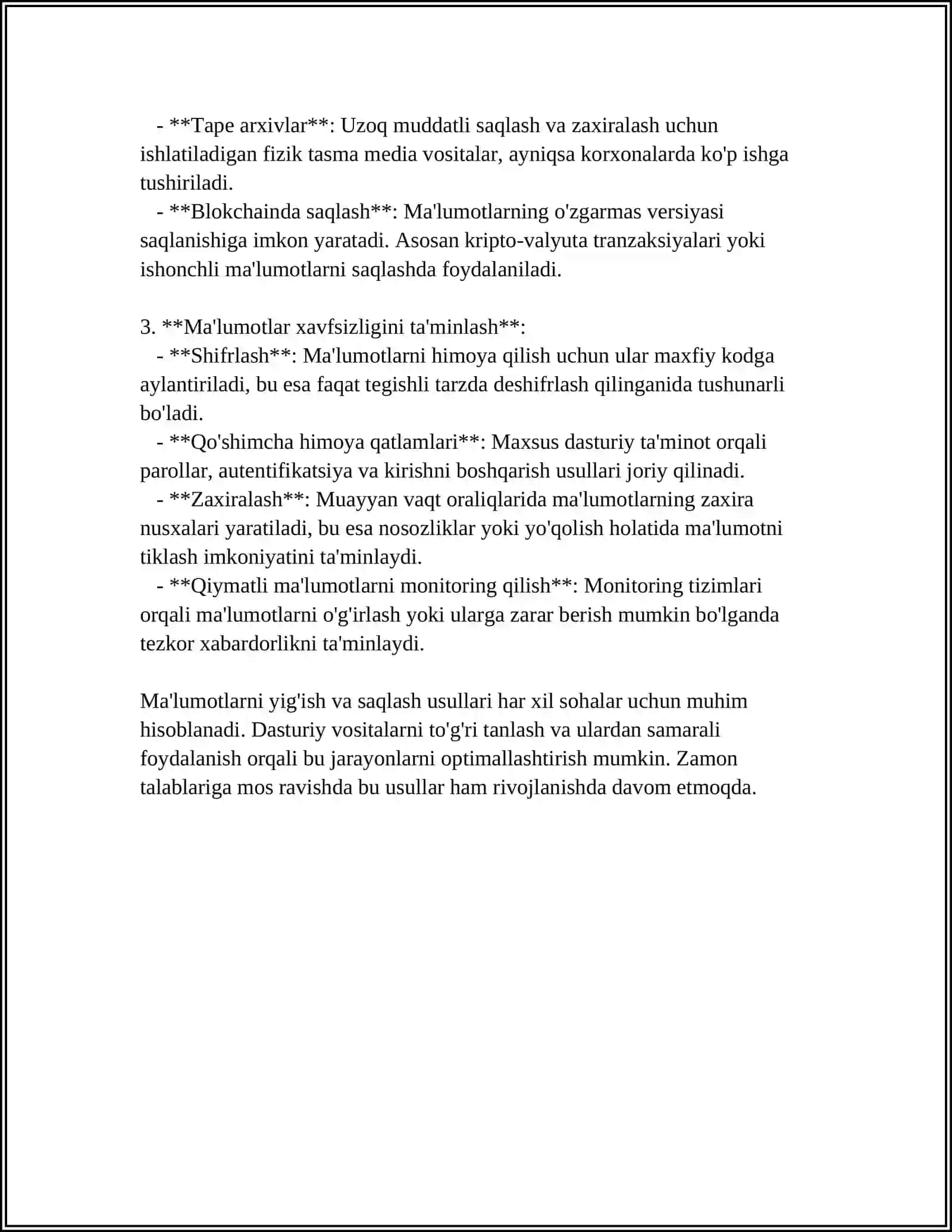 MATNI MA'LUMOTLARNI QAYTA ISHLASH DASTURLARINING IMKONIYATLARI 4