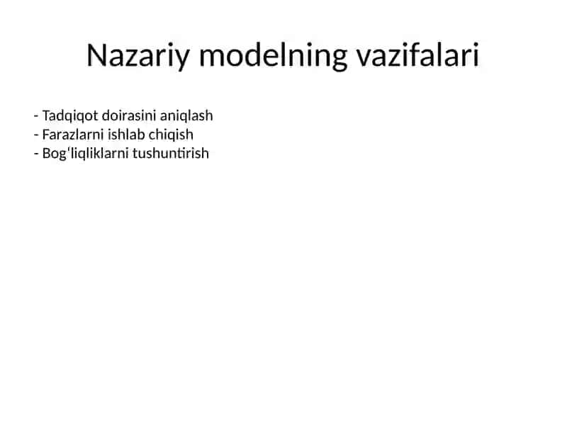 Tadqiqotning nazariy modeli 4