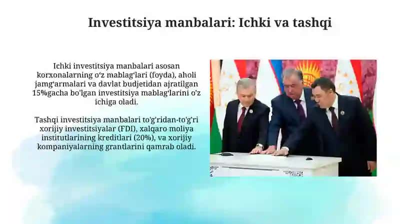 Investitsiyalar va ularninghududiytarkibi 4