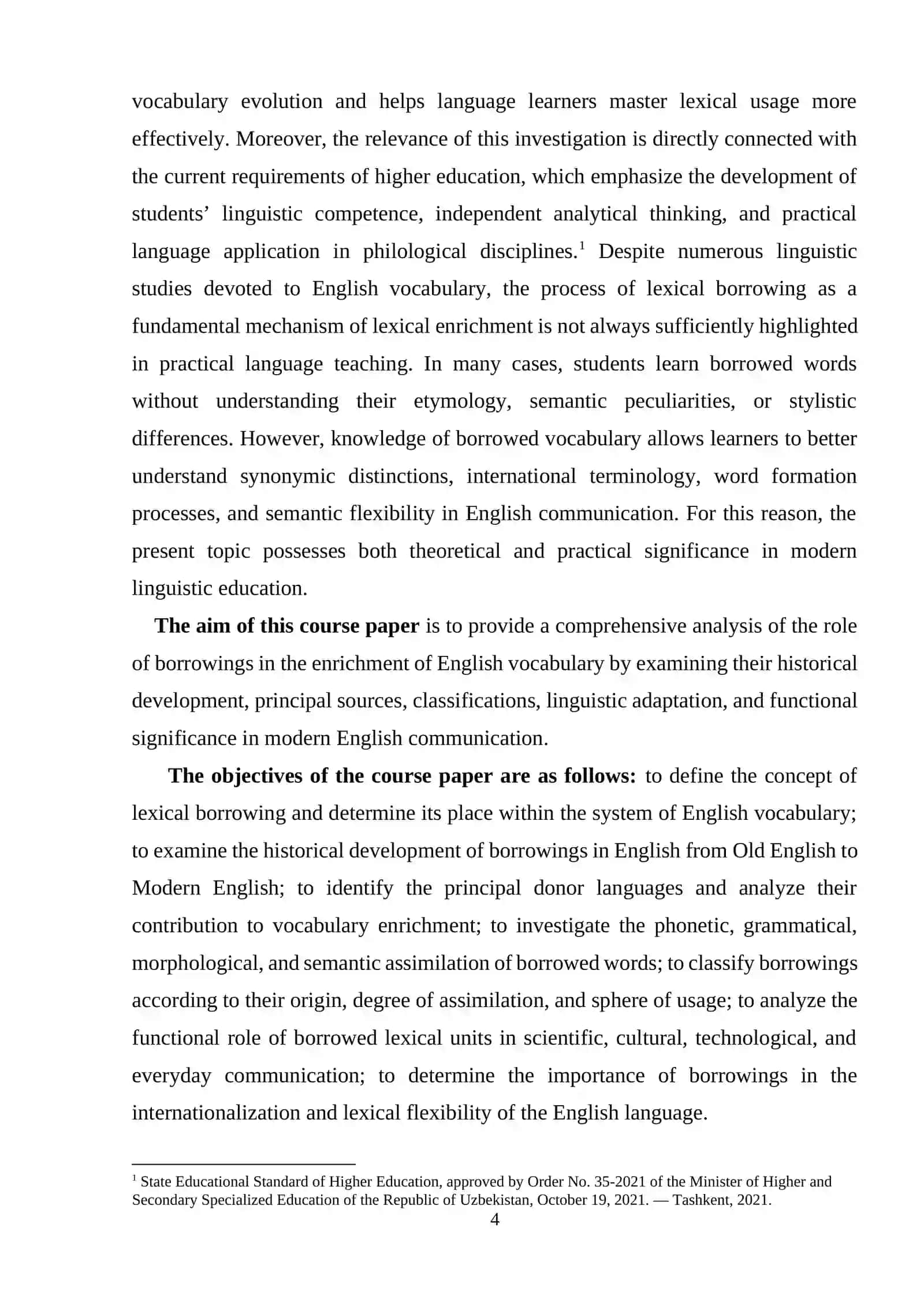 The role of borrowings in the enrichment of English vocabulary 4