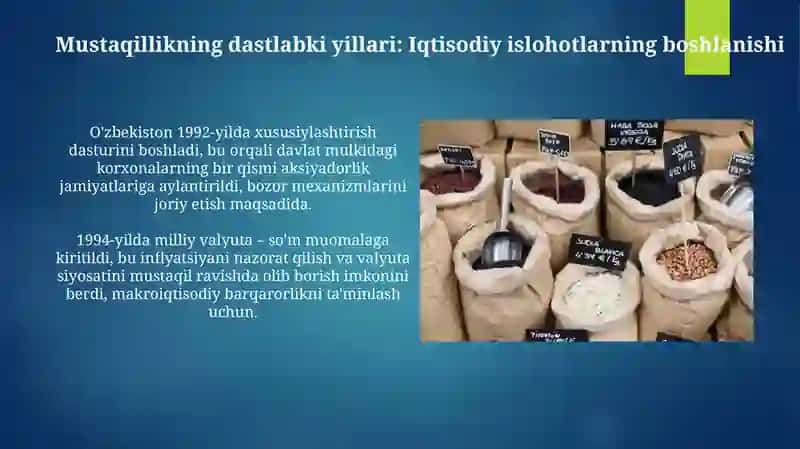 O'zbekiston bozor iqtisodiyoti tarixi 4