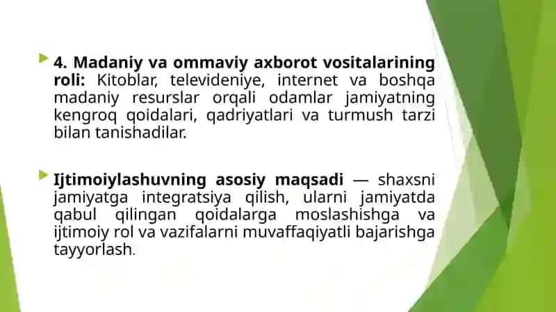 Ijtimoiylashuvning asosiy xususiyatlari 4