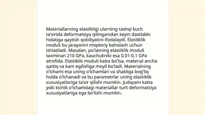 Elastiklik nazariyasini amaliyotda qo'llash xususiyatlari 4