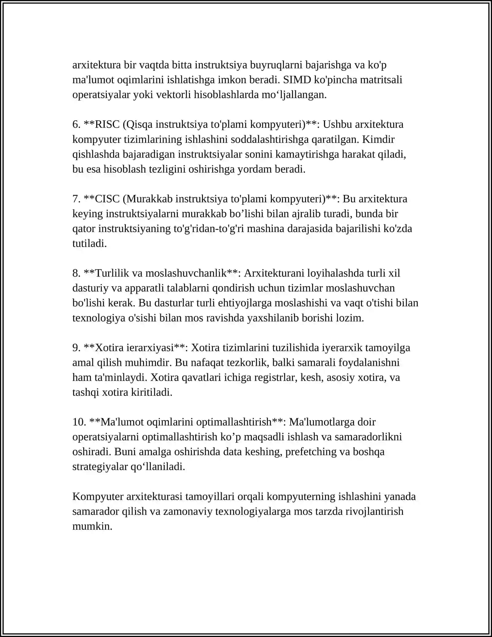 ZAMONAVIY KOMPYUTERLARNING ARXITEKTURASI 4