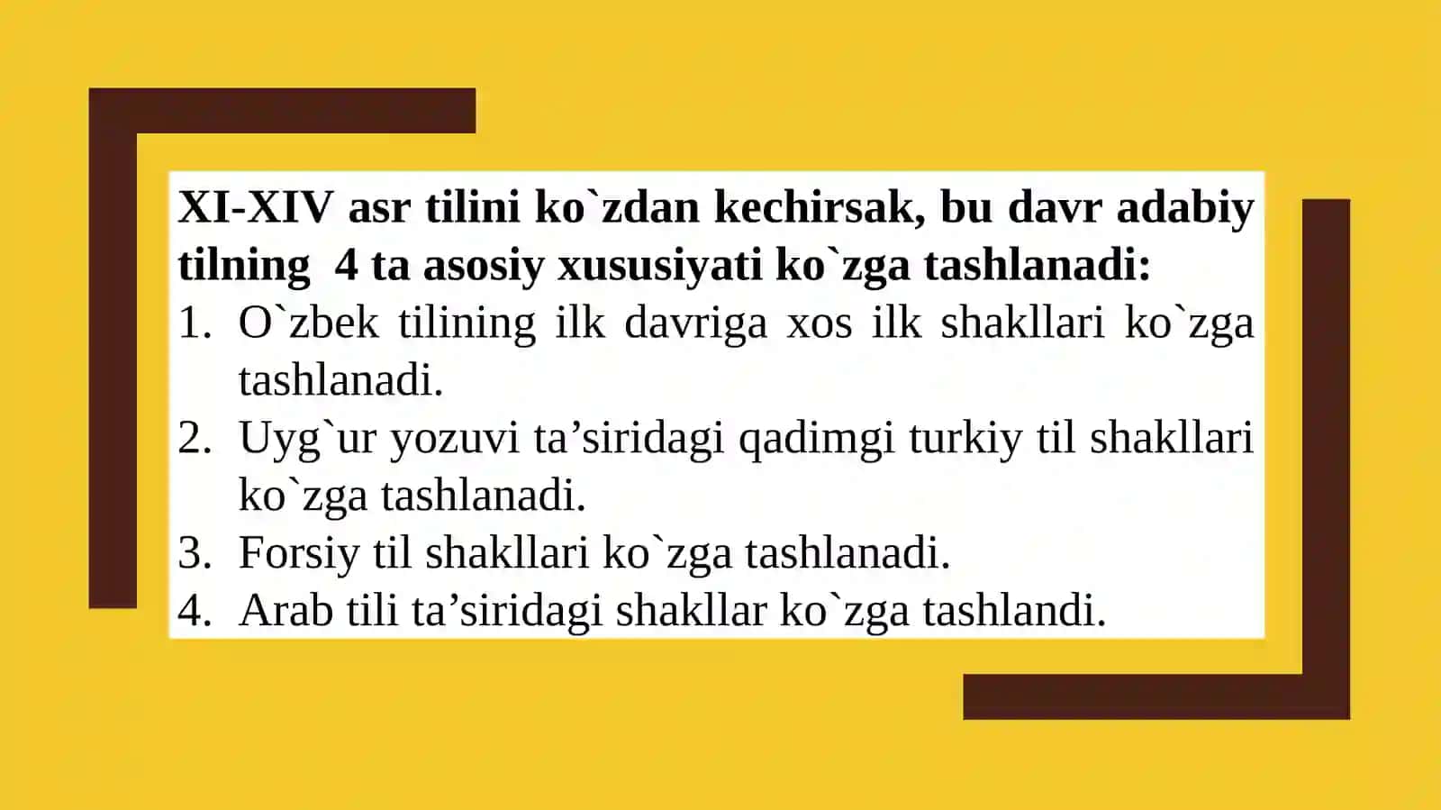 O`ZBEK ADABIY TILINING QADIMGI VA ESKITURKIYTIL DAVRLARI 4