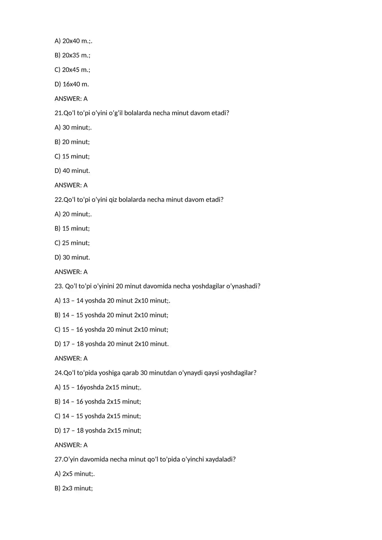 Jismoniy tarbiya FANIDAN TEST savollari 4