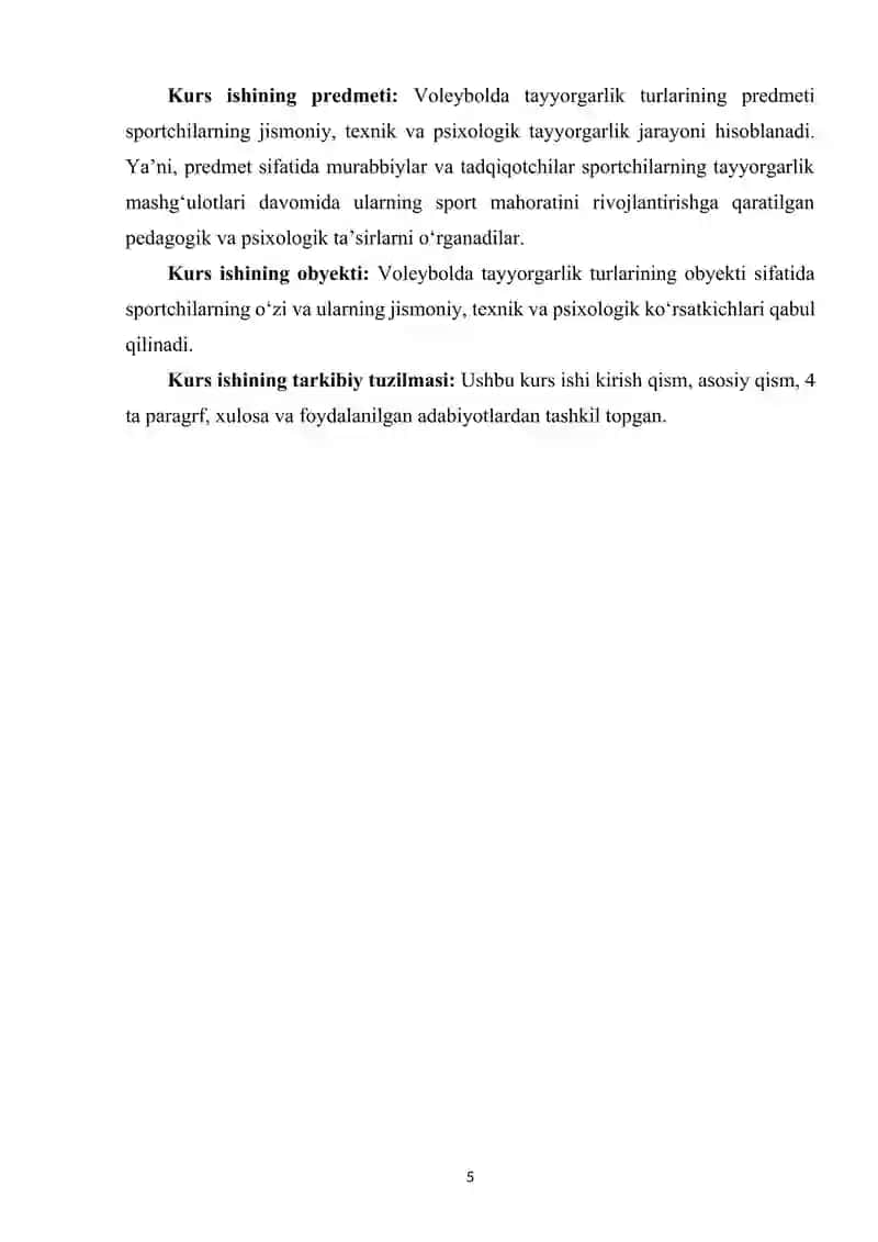 Voleybolda tayyorgarlik turlarining oʻrni va ahamiyati 4